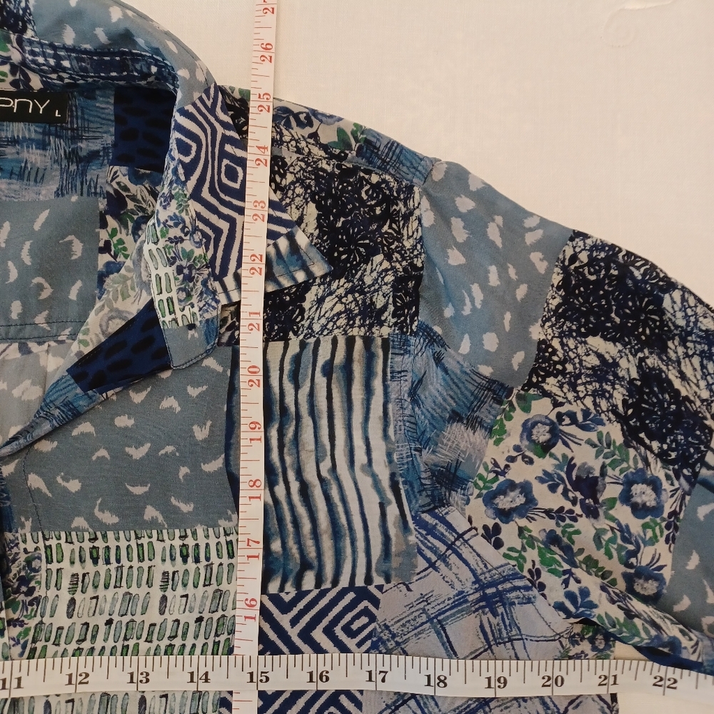 Apny Boho Patchwork Print Blouse Cupro Viscose Bl… - image 3